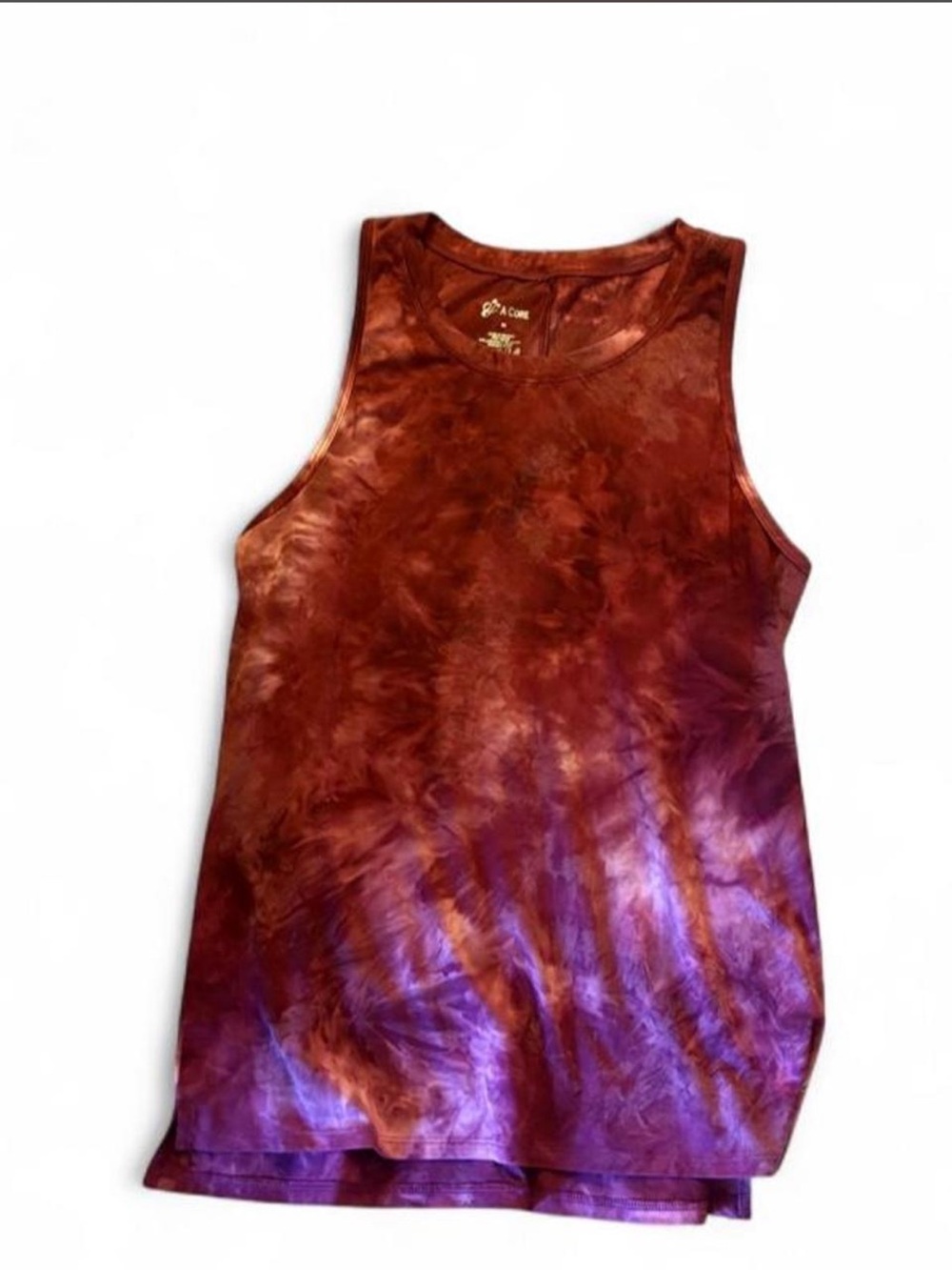 Tie-Dye Sleeveless Tank Top - Rust Purple medium